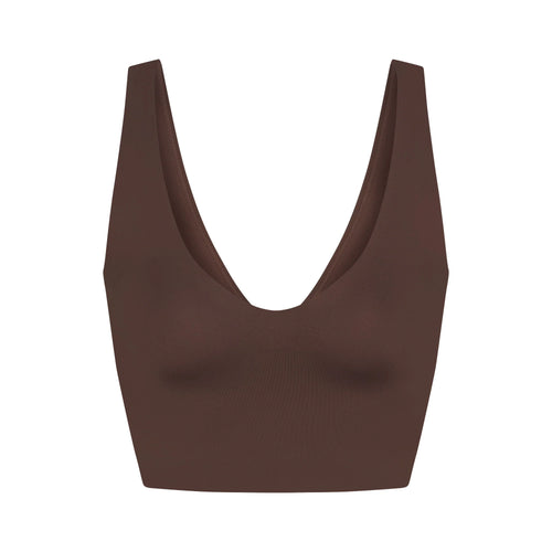 NikeSKIMS MATTE V-NECK BRA TOP | DARK SEPIA