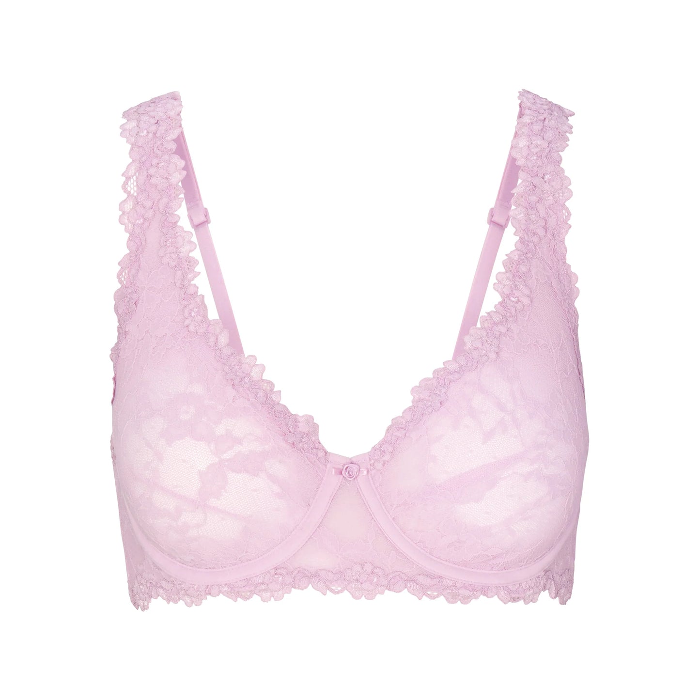 STRETCH LACE UNLINED FULL COVERAGE BRA | BABY PINK