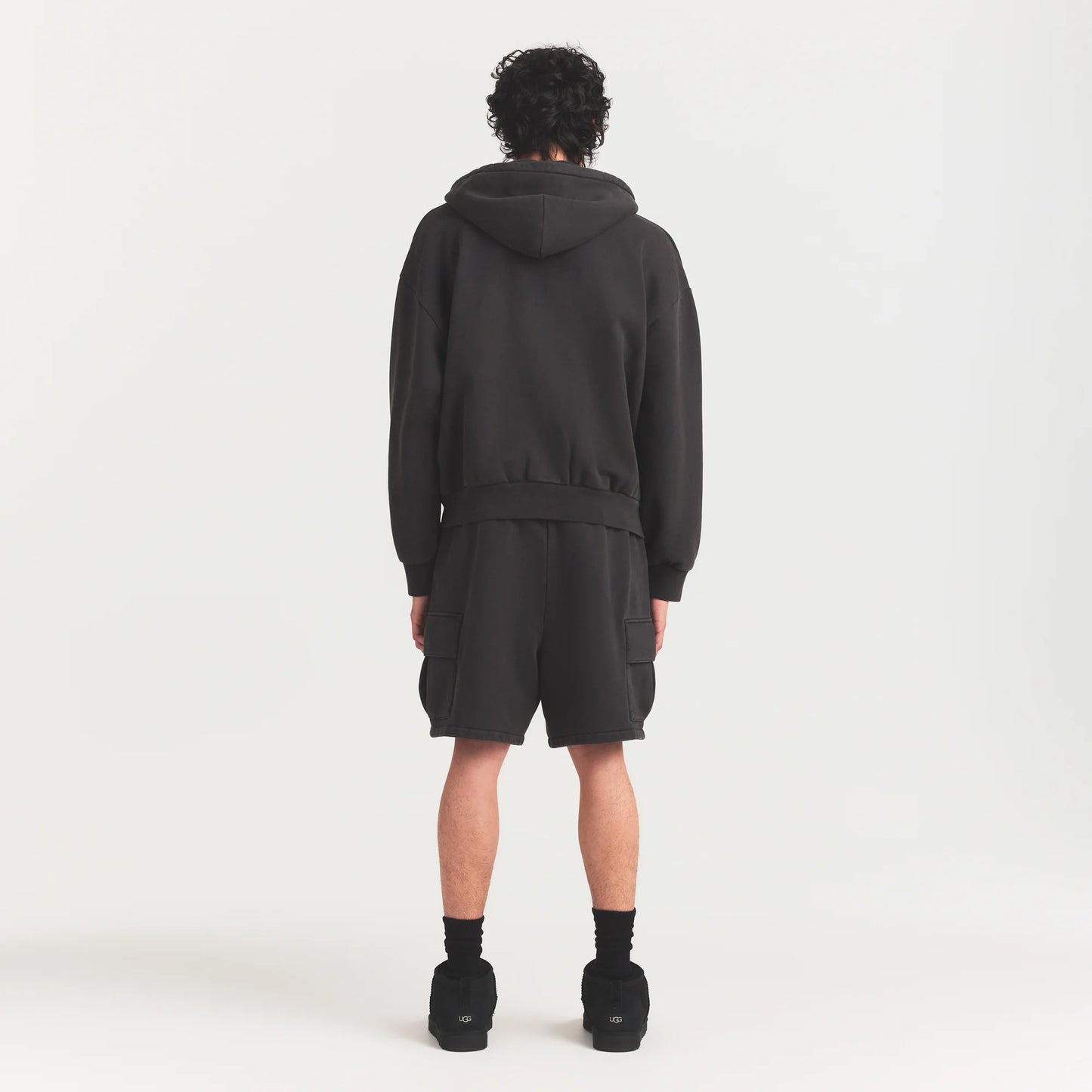 HEAVYWEIGHT FLEECE MENS CARGO SHORT | WASHED ONYX