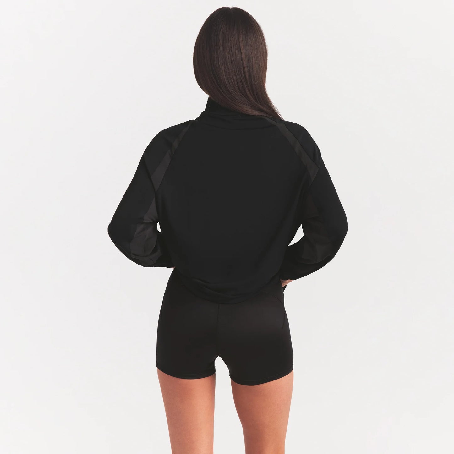 NikeSKIMS STRETCH KNIT LONG SLEEVE HALF ZIP | OBSIDIAN