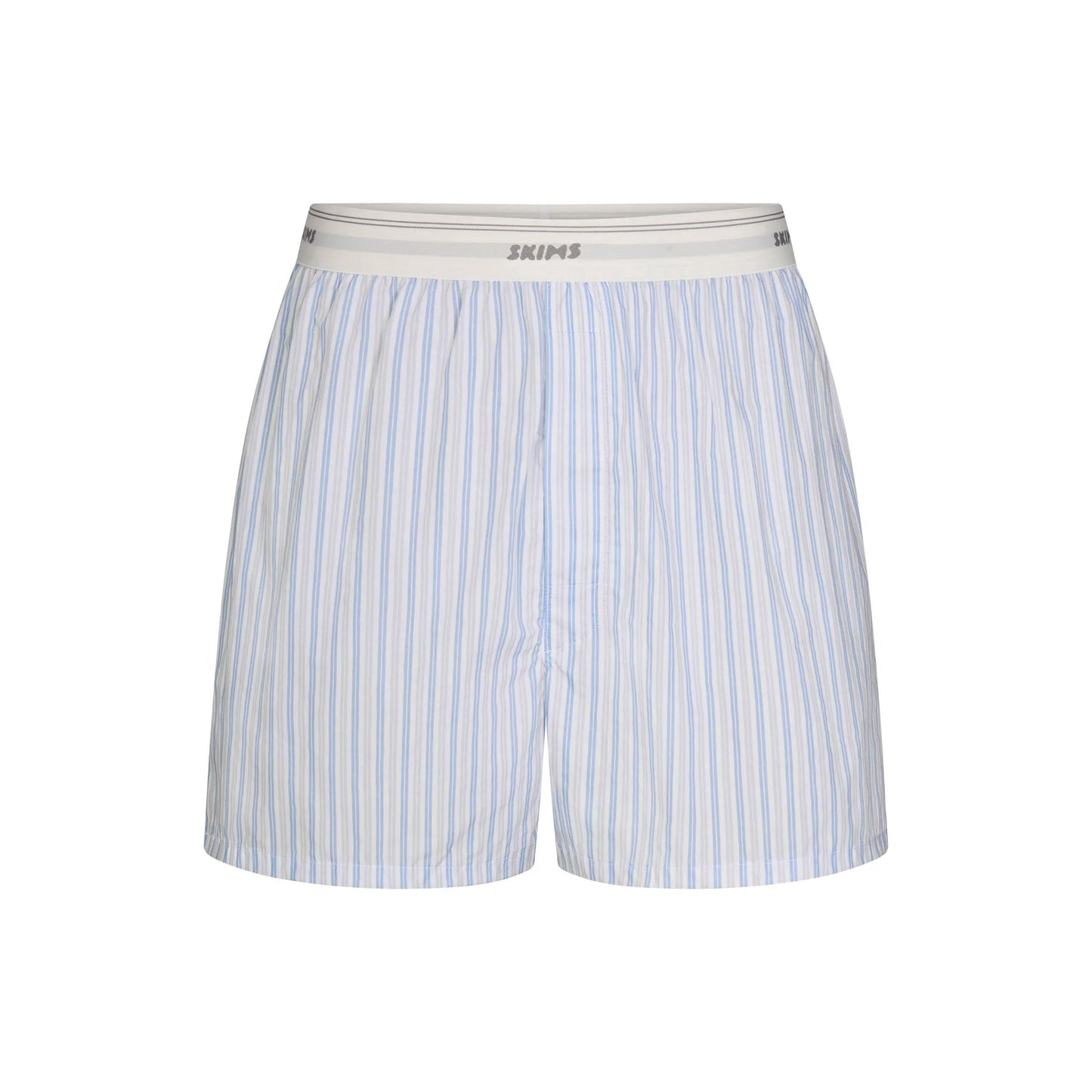 COTTON POPLIN MENS LOGO BAND BOXER | PLATINUM DOUBLE STRIPE