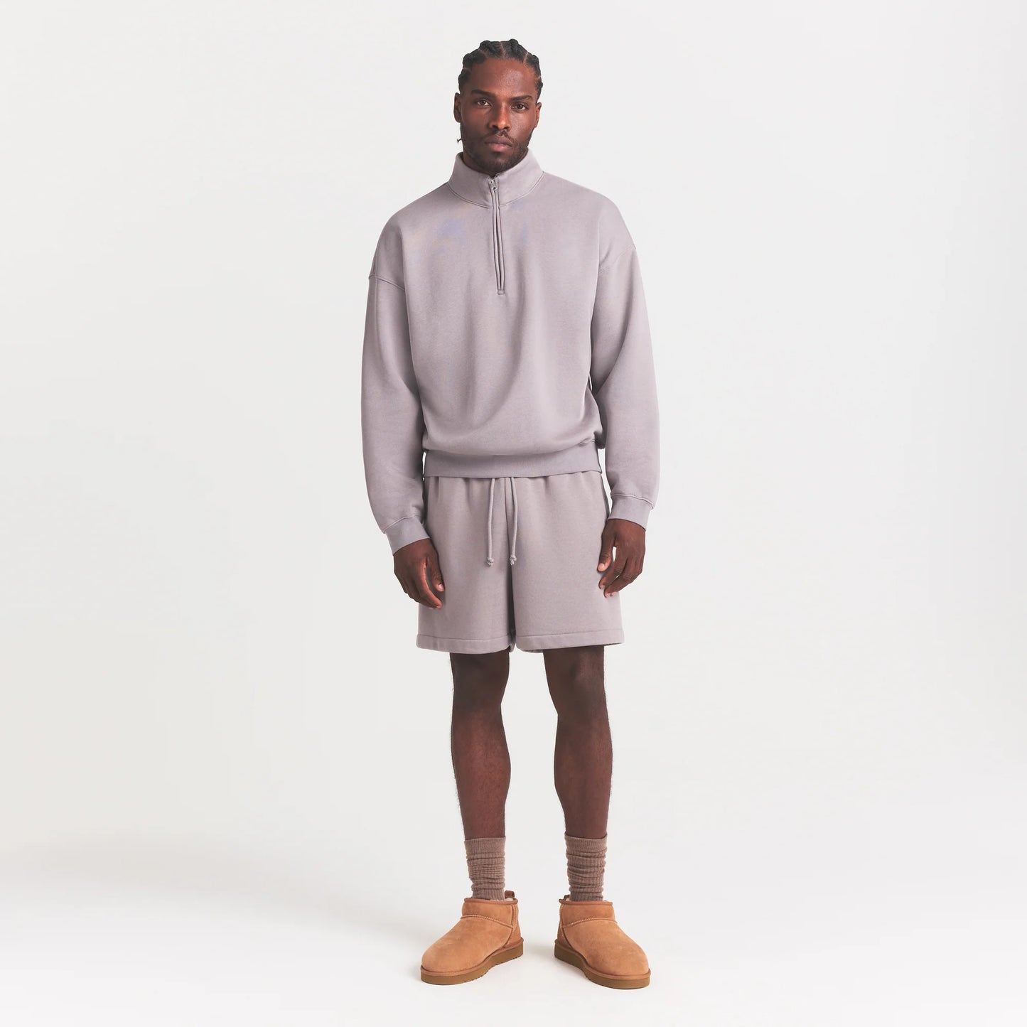 FLEECE LOUNGE MENS RELAXED QUARTER ZIP | SHADOW