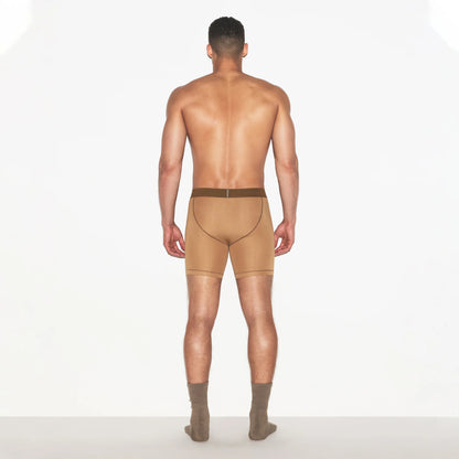 SKIMS COTTON MENS 5" BOXER BRIEF | RUSSET