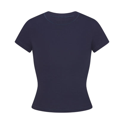 COTTON RIB T-SHIRT | NAVY