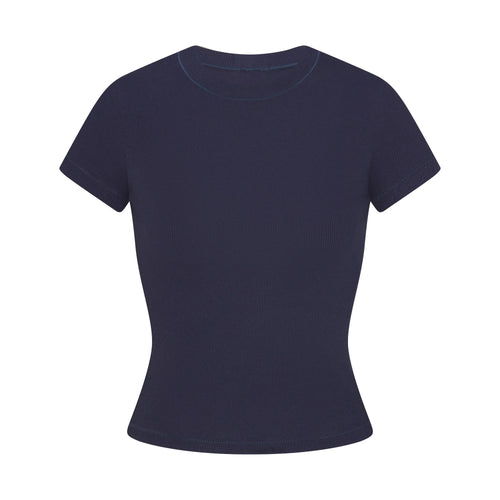 COTTON RIB T-SHIRT | NAVY