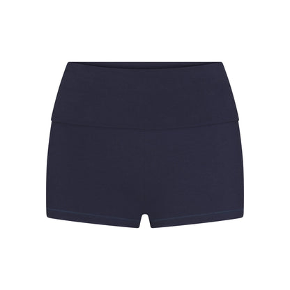 COTTON JERSEY FOLDOVER SHORT | NAVY
