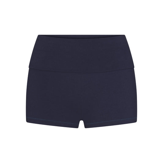 COTTON JERSEY FOLDOVER SHORT | NAVY