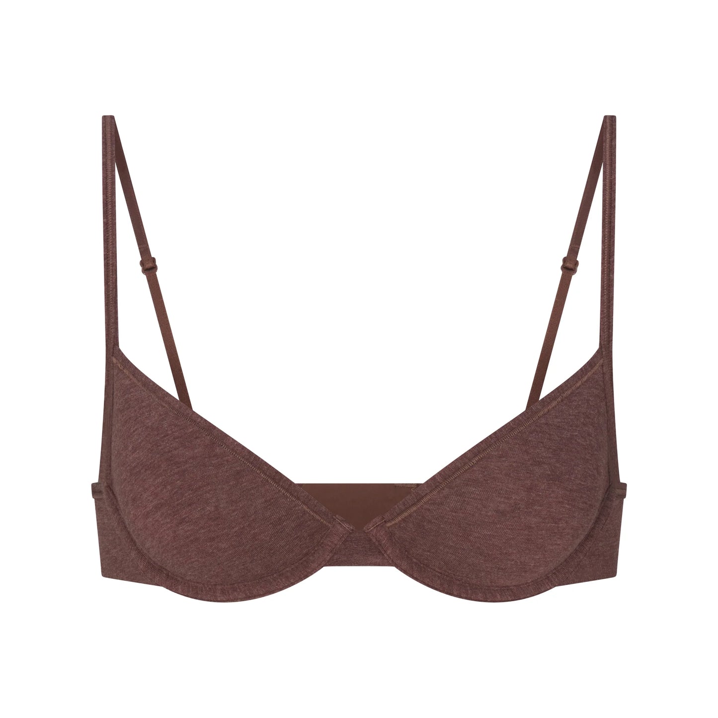 EVERYDAY COTTON UNLINED DEMI BRA | COCOA HEATHER