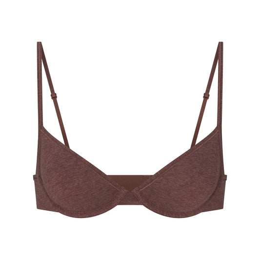 EVERYDAY COTTON UNLINED DEMI BRA | COCOA HEATHER