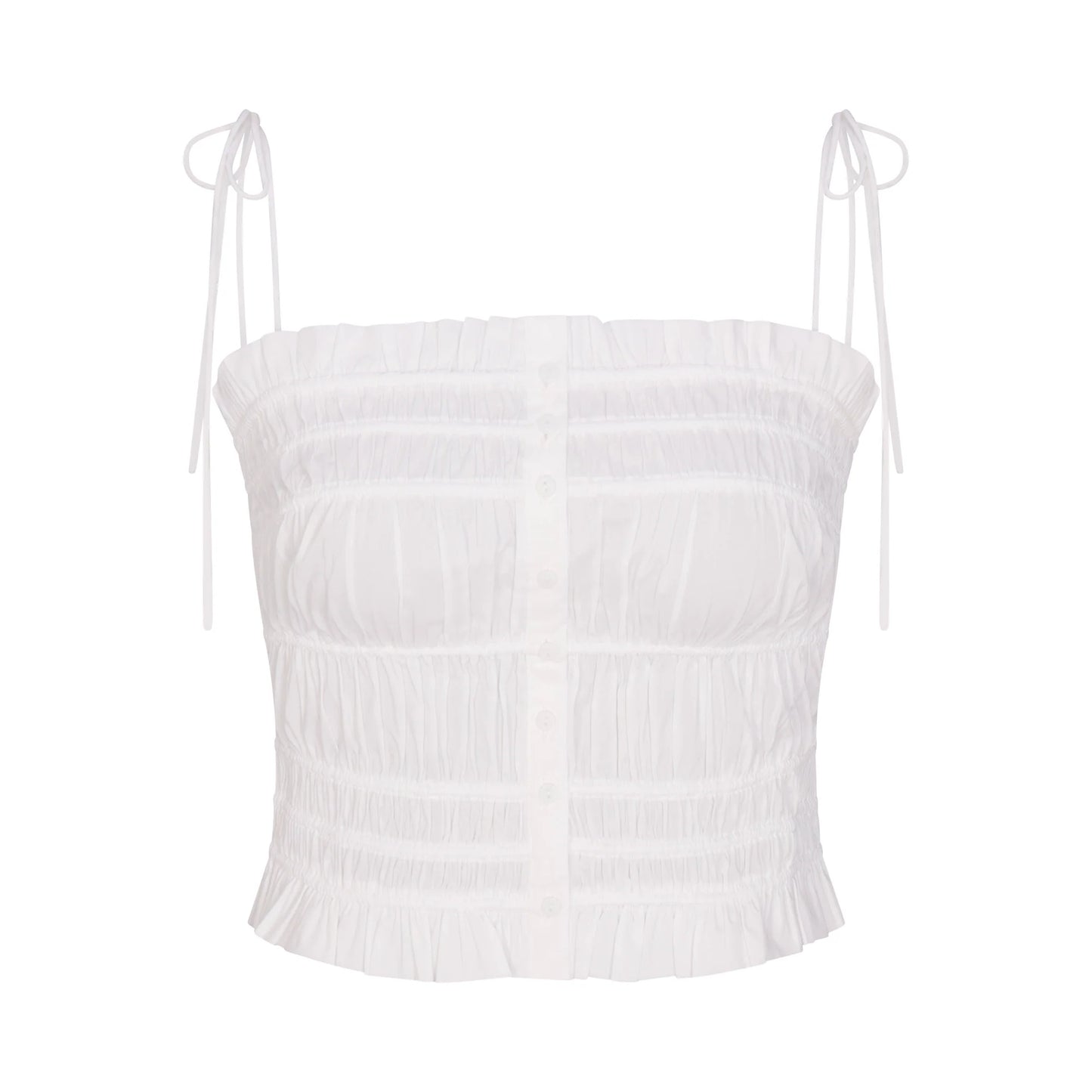 POPLIN APPAREL RUFFLE CAMI | SNOW