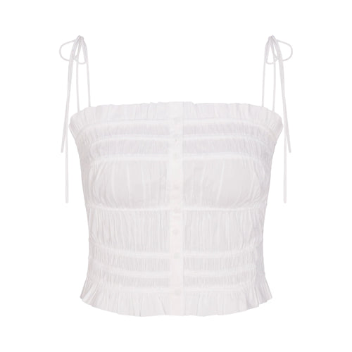 POPLIN APPAREL RUFFLE CAMI | SNOW