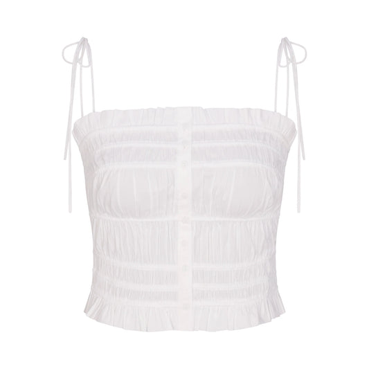 POPLIN APPAREL RUFFLE CAMI | SNOW