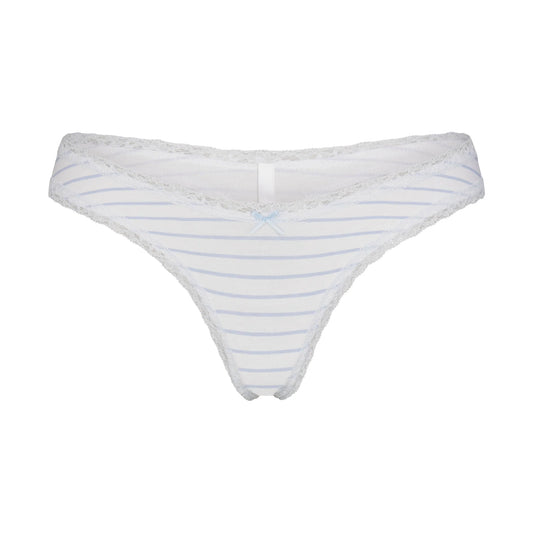 LIGHTWEIGHT COTTON LACE THONG | AIRSPACE LAGUNA STRIPE