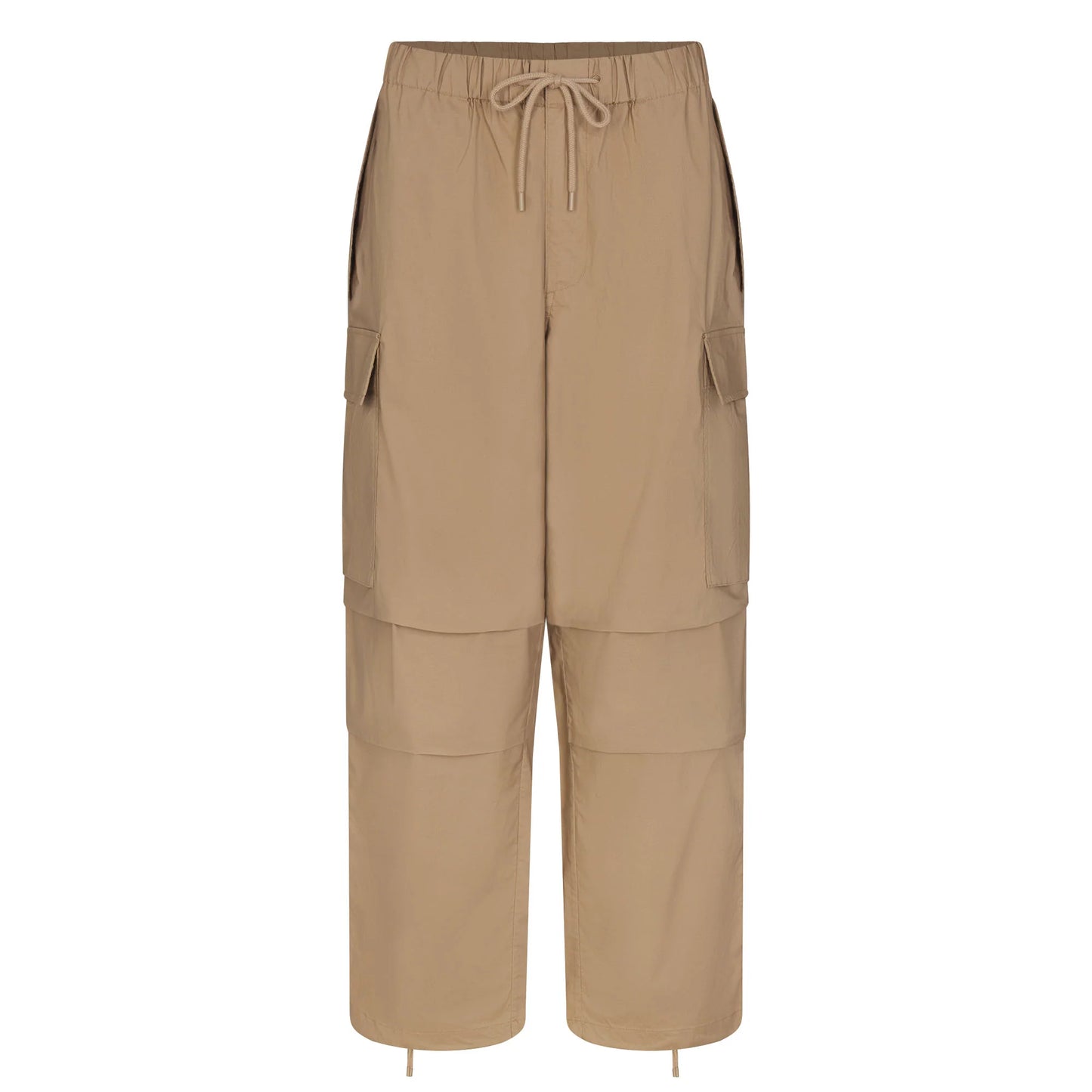 WOVEN COTTON OVERSIZED LOW RISE CARGO PANT | DESERT