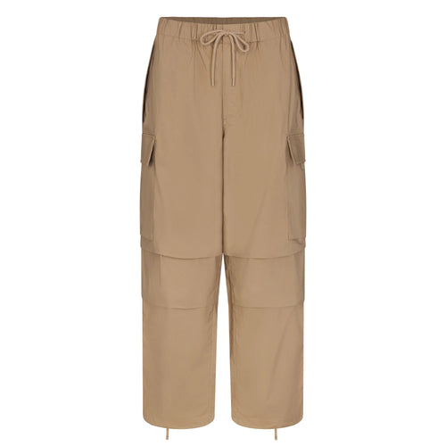 WOVEN COTTON OVERSIZED LOW RISE CARGO PANT | DESERT