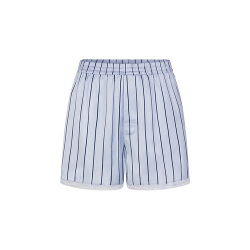 WOVEN SHINE LACE BOXER | PERIWINKLE WIDE STRIPE