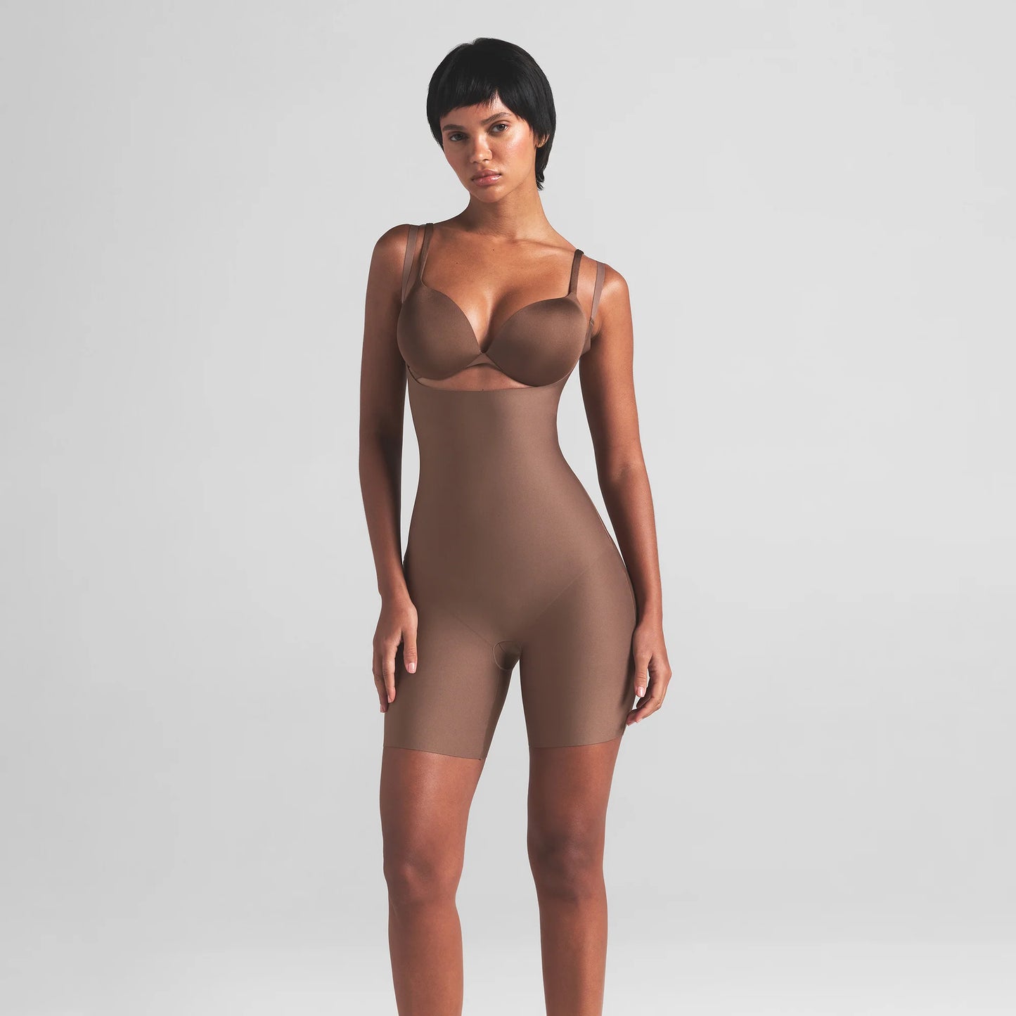 SKIMS BODY CORE SCULPT OPEN BUST MID THIGH BODYSUIT | JASPER