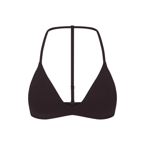 NikeSKIMS STUDIO STRETCH T-BACK TRIANGLE BRA | DARK ROAST
