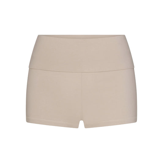 COTTON JERSEY FOLDOVER SHORT | STONE