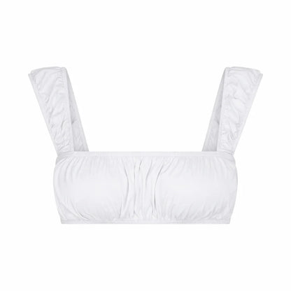 POPLIN APPAREL BRALETTE | SNOW