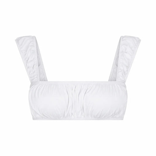 POPLIN APPAREL BRALETTE | SNOW