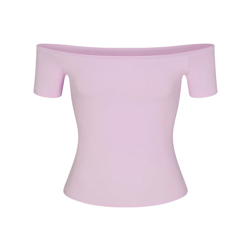 COTTON JERSEY OFF THE SHOULDER TOP | SUGAR PLUM