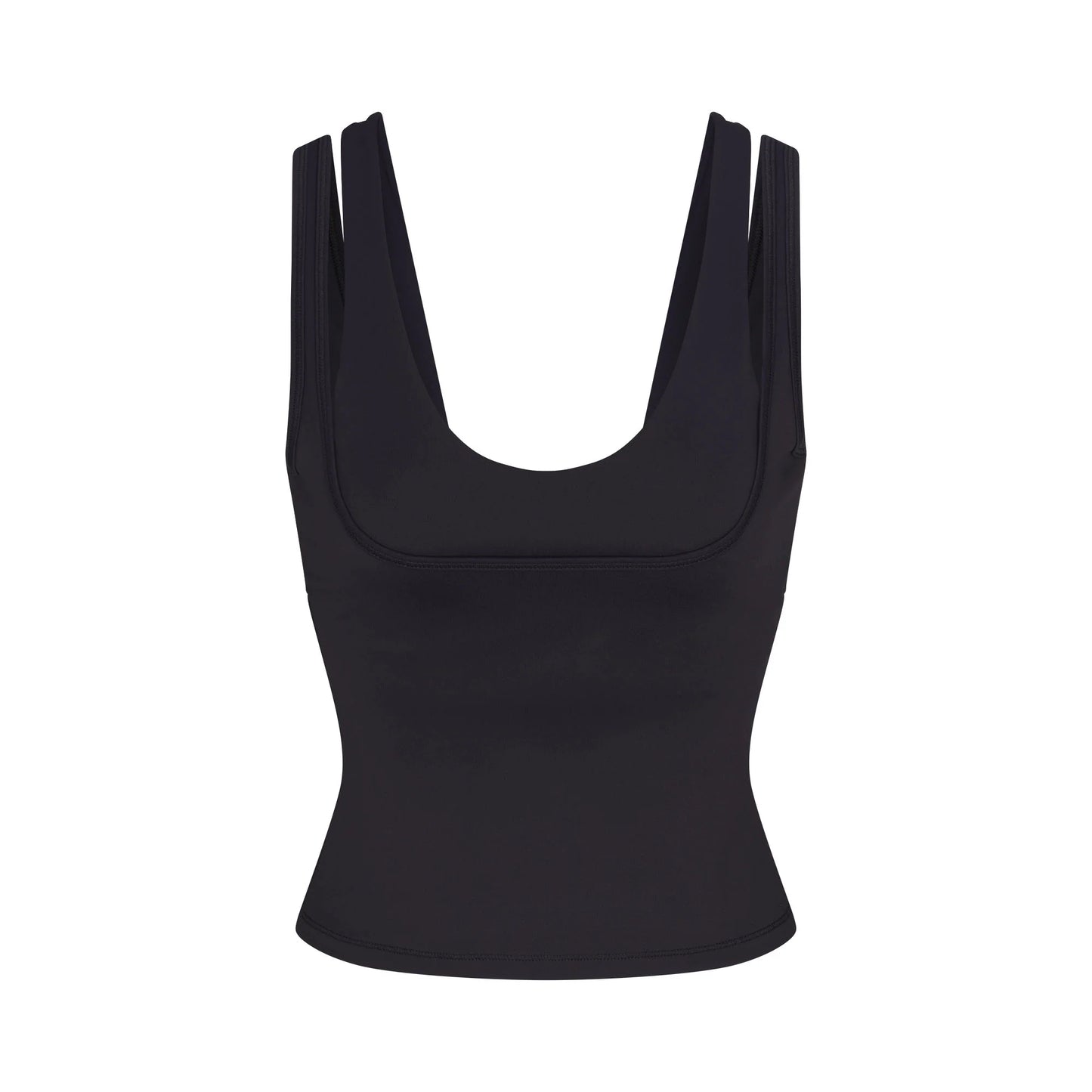 NikeSKIMS MATTE DOUBLE STRAP SCOOP TANK | OBSIDIAN