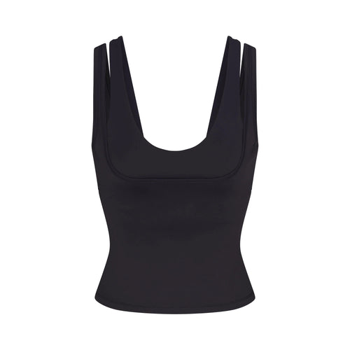 NikeSKIMS MATTE DOUBLE STRAP SCOOP TANK | OBSIDIAN