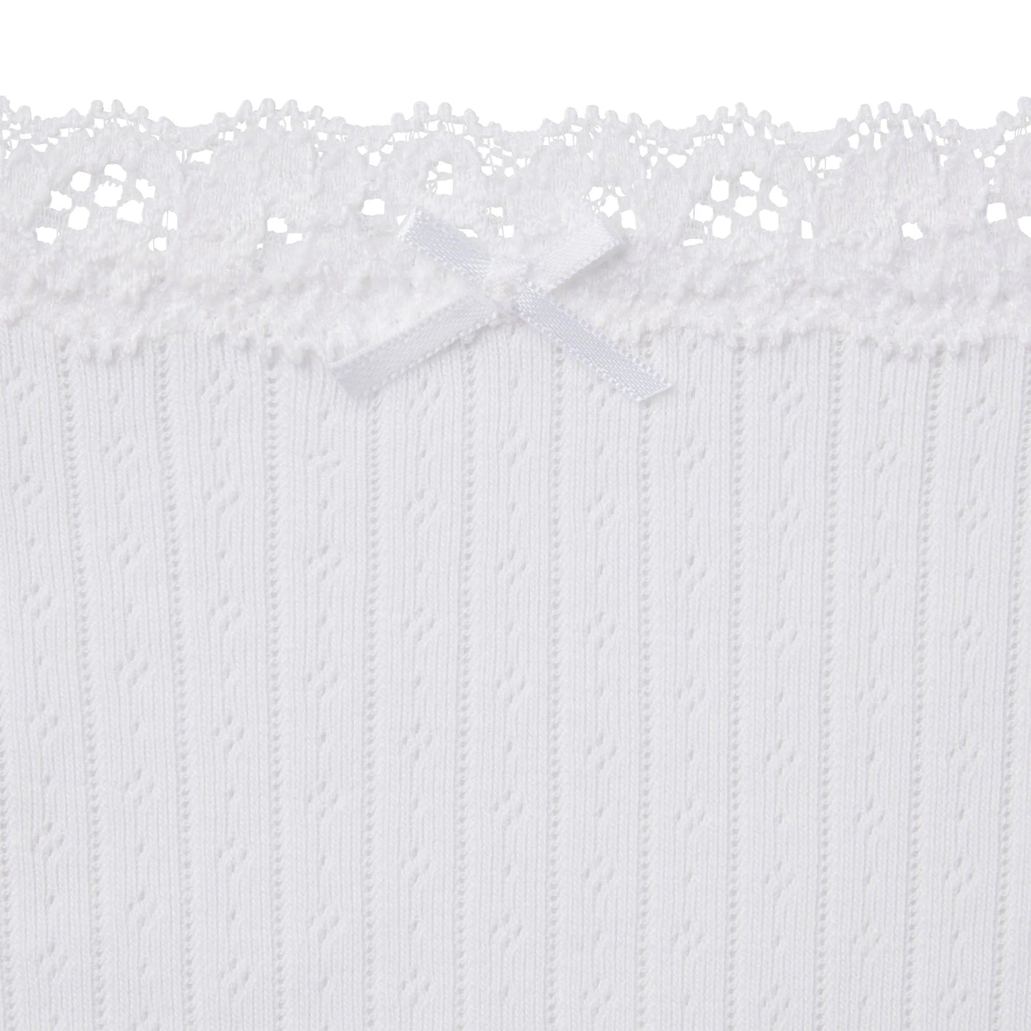 LIGHTWEIGHT COTTON POINTELLE LACE STRING THONG | SNOW