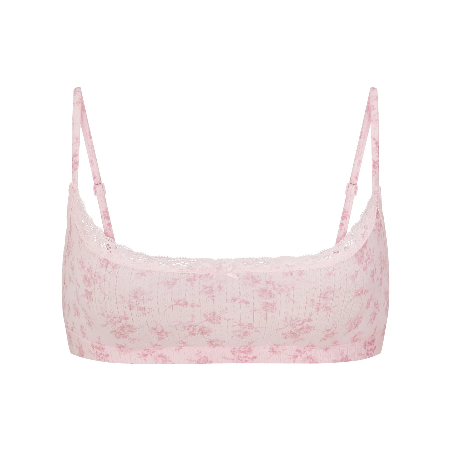 LIGHTWEIGHT COTTON POINTELLE SCOOP BRALETTE | BLOOM DAINTY FLORAL