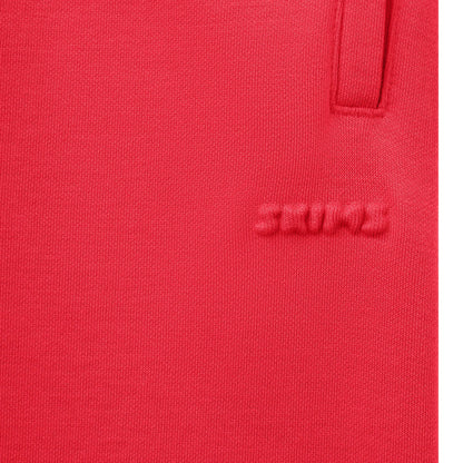 COTTON FLEECE SHRUNKEN CARDIGAN | WASHED RED