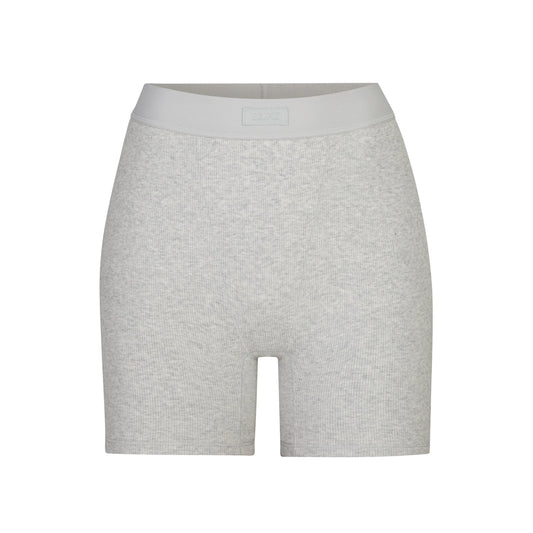 COTTON RIB BOXER | LIGHT HEATHER GREY