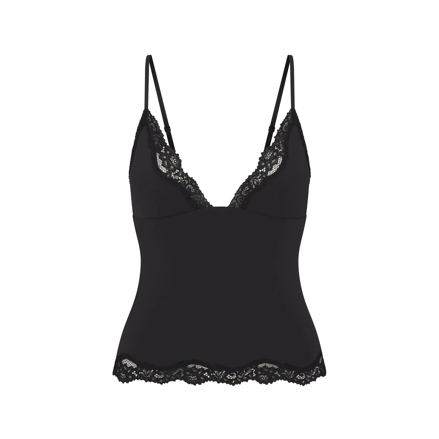 FITS EVERYBODY LACE TRIANGLE CAMI AND BOY SHORT SET | ONYX