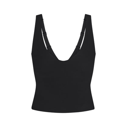 NikeSKIMS STUDIO STRETCH PLUNGE TANK | OBSIDIAN