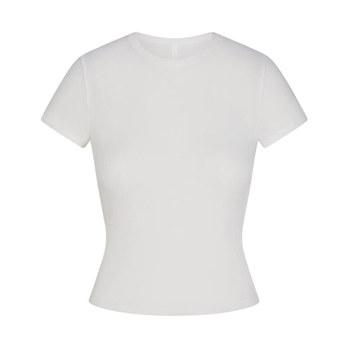 SHEER RIB T-SHIRT | SNOW