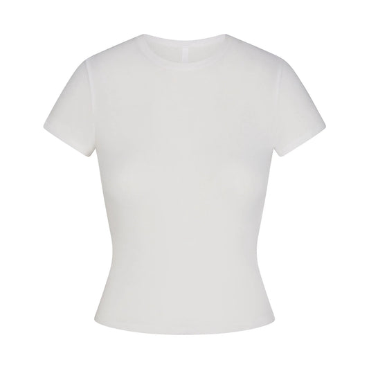 SHEER RIB T-SHIRT | SNOW