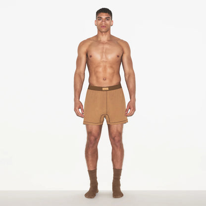 SKIMS COTTON MENS KNIT BOXER 3-PACK | RUSSET MULTI