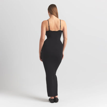 FITS EVERYBODY LACE LONG SLIP DRESS | ONYX
