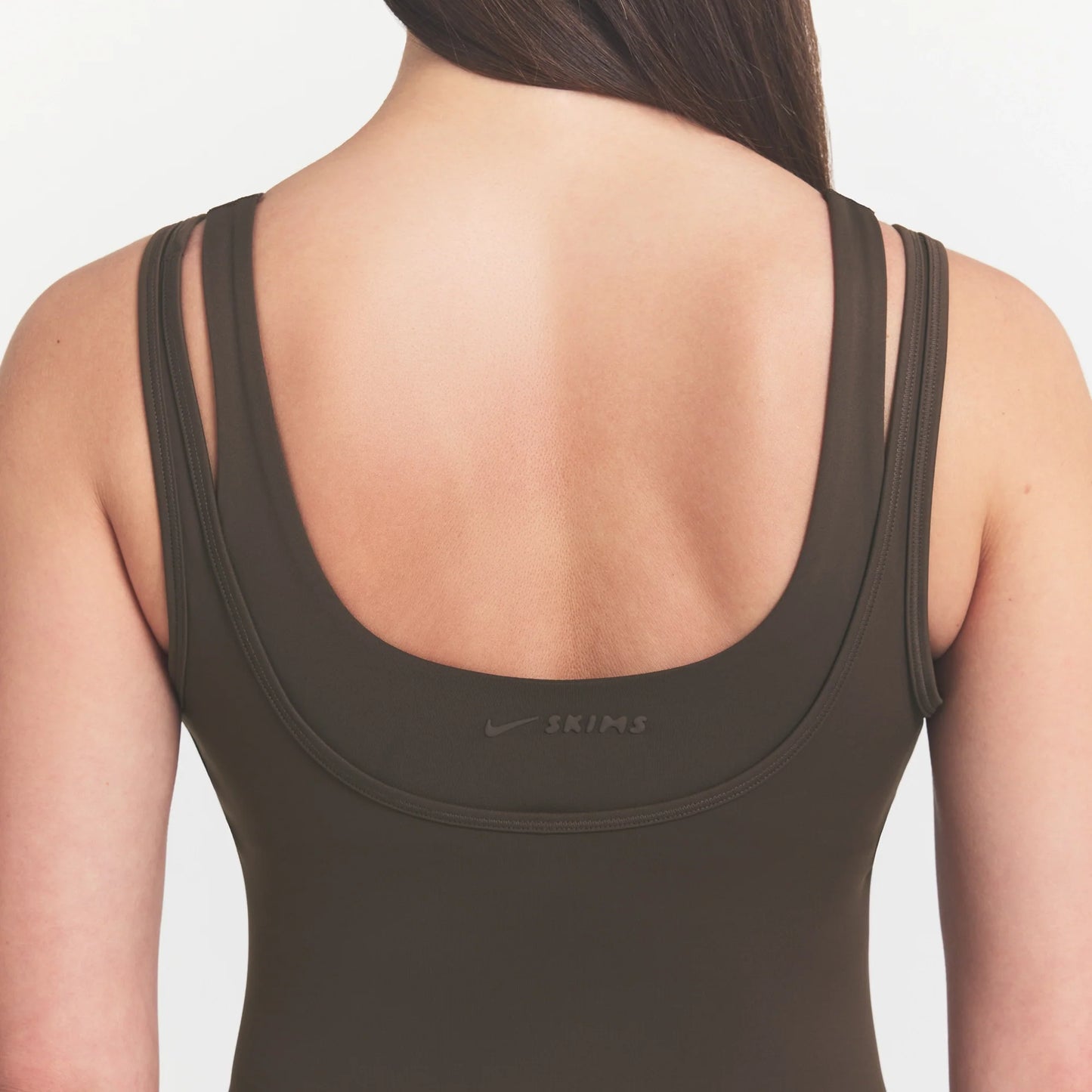 NikeSKIMS MATTE DOUBLE STRAP SCOOP TANK | DARK SEPIA