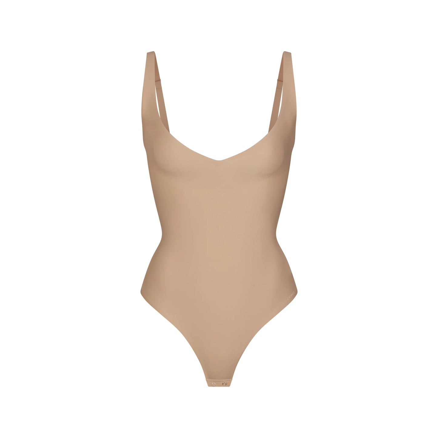 SKIMS BODY CORE SCULPT PLUNGE THONG BODYSUIT | CLAY