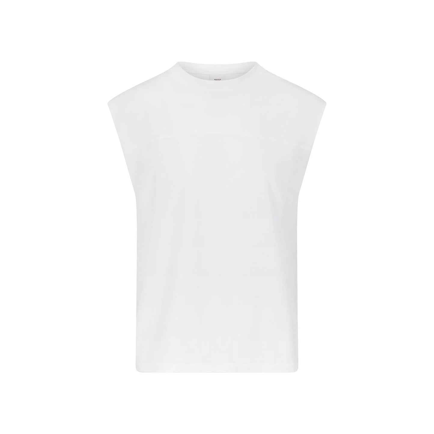 HEAVYWEIGHT COTTON MENS CROPPED MUSCLE TANK | CHALK