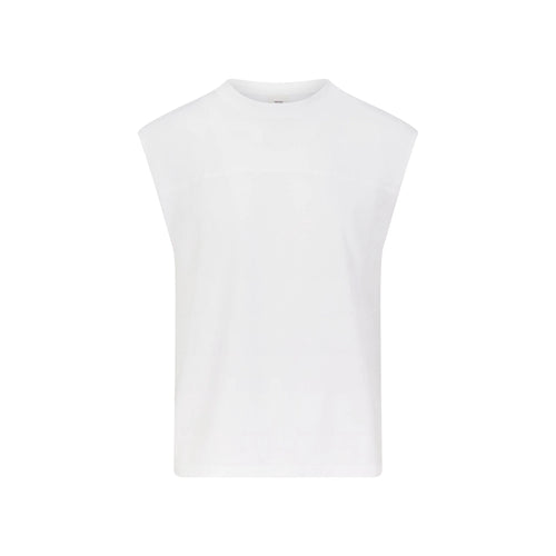 HEAVYWEIGHT COTTON MENS CROPPED MUSCLE TANK | CHALK