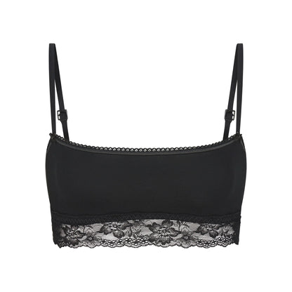 LIGHTWEIGHT COTTON STRAIGHT NECK BRALETTE | SOOT TONAL