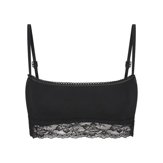 LIGHTWEIGHT COTTON STRAIGHT NECK BRALETTE | SOOT TONAL