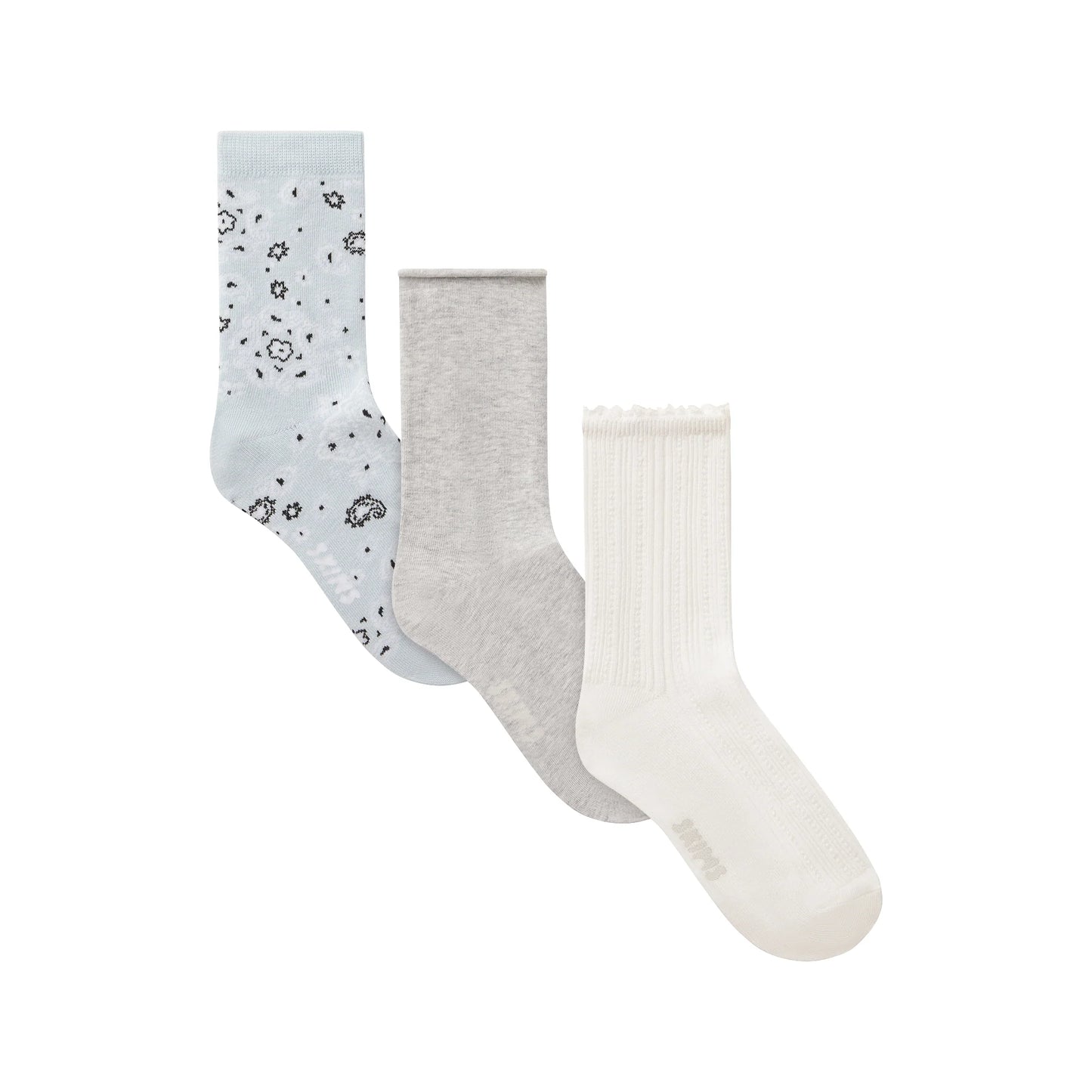 TEXTURED SOCK 3-PACK | BLUE BANDANA MULTI