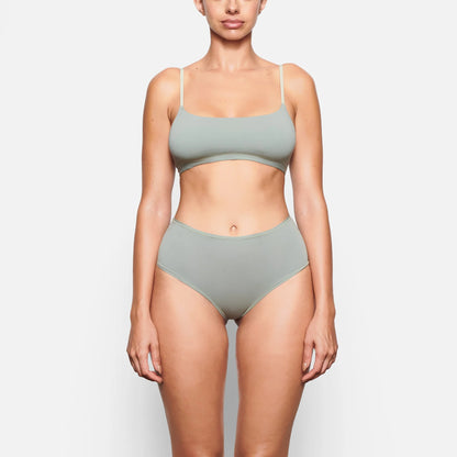 COTTON JERSEY SCOOP BRALETTE | MINERAL