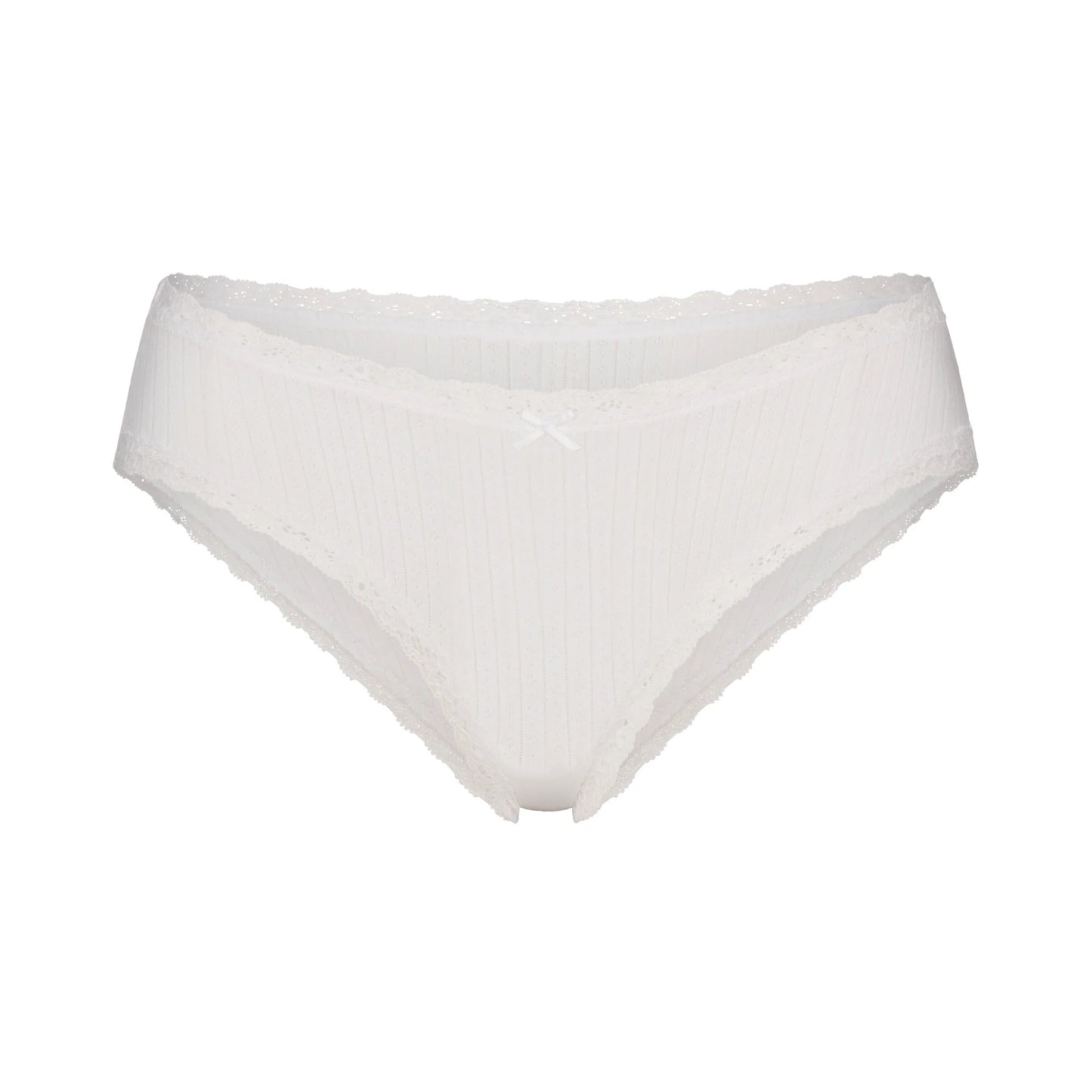 LIGHTWEIGHT COTTON LACE BRIEF | SNOW