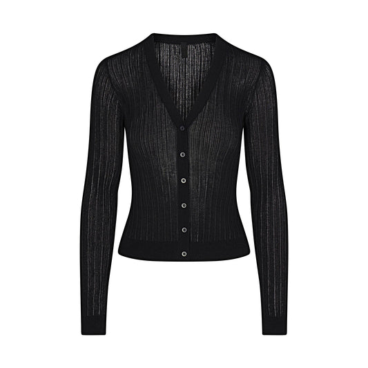 SHEER KNIT CARDIGAN | ONYX