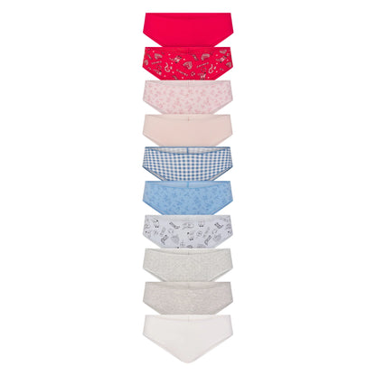 LIGHTWEIGHT COTTON RUCHED BACK HIPSTER 10-PACK | DAINTY FLORAL MULTI