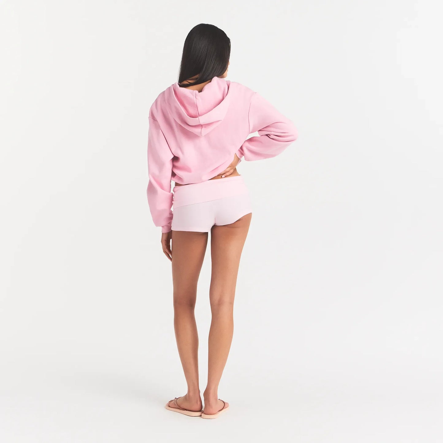 COTTON FLEECE LOGO CLASSIC ZIP UP HOODIE | HALITE WITH SNOW LOGO